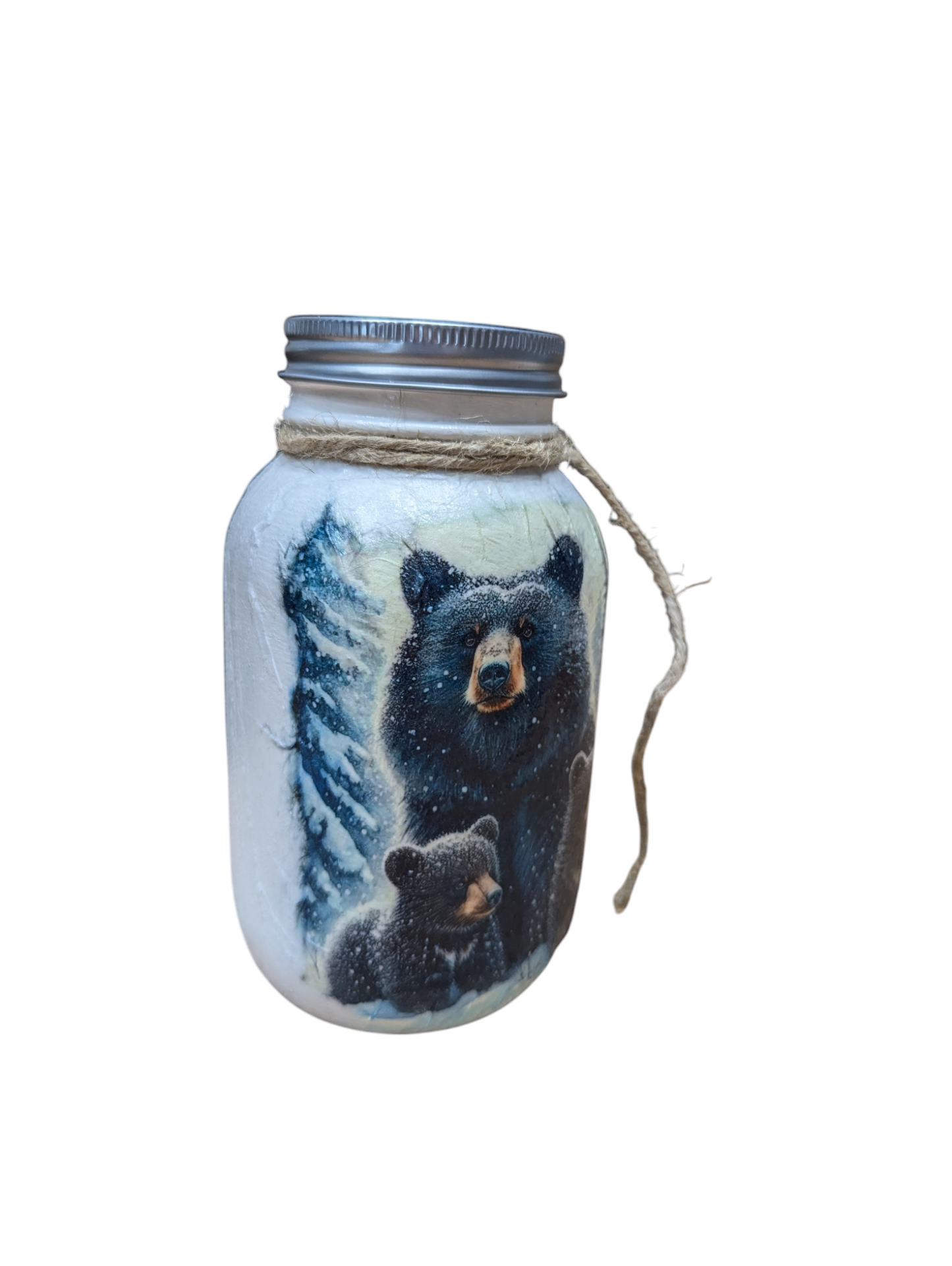 Mama Black Bear Mason Jar