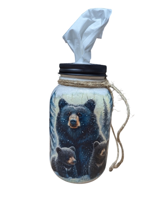 Mama Black Bear Mason Jar