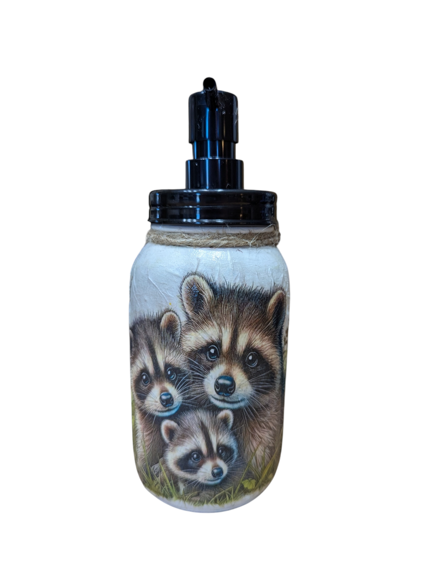 Raccoon Babies with Mom Mason Jar