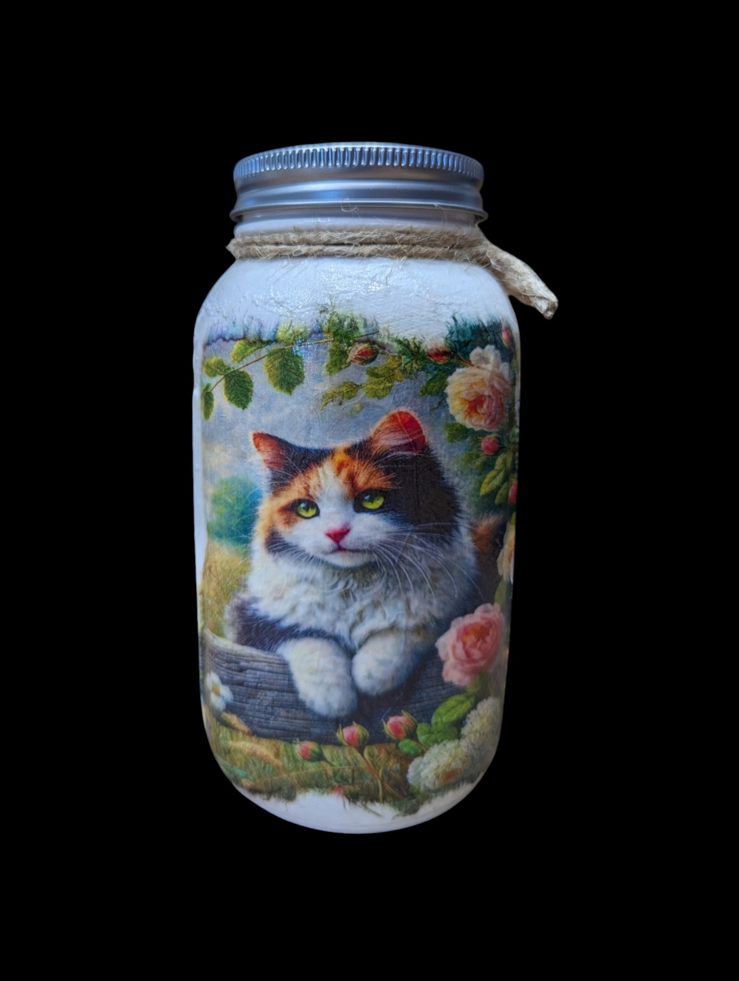 Calico Kitten Mason Jar