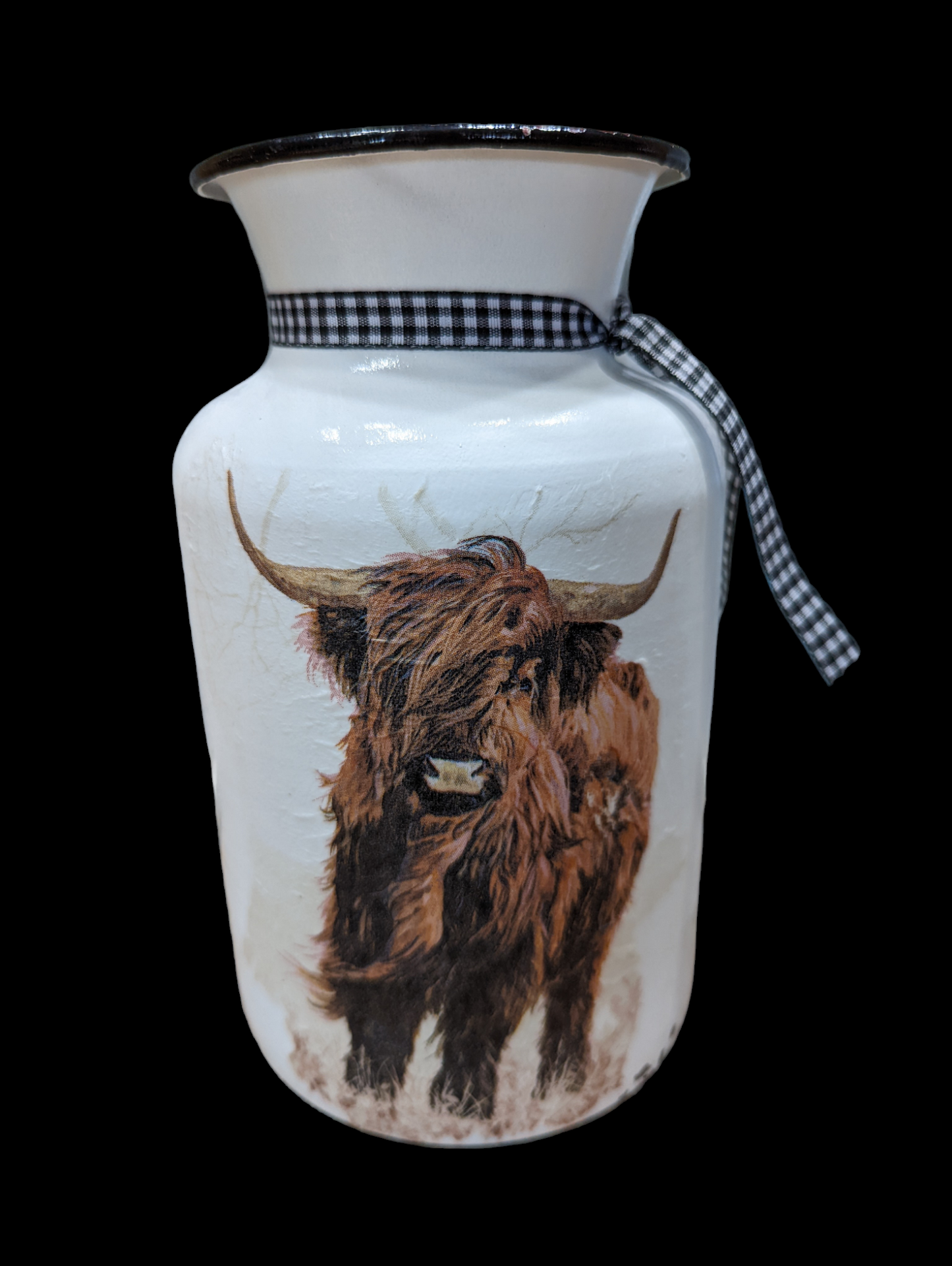 Highland Cow Milk Jug Vase