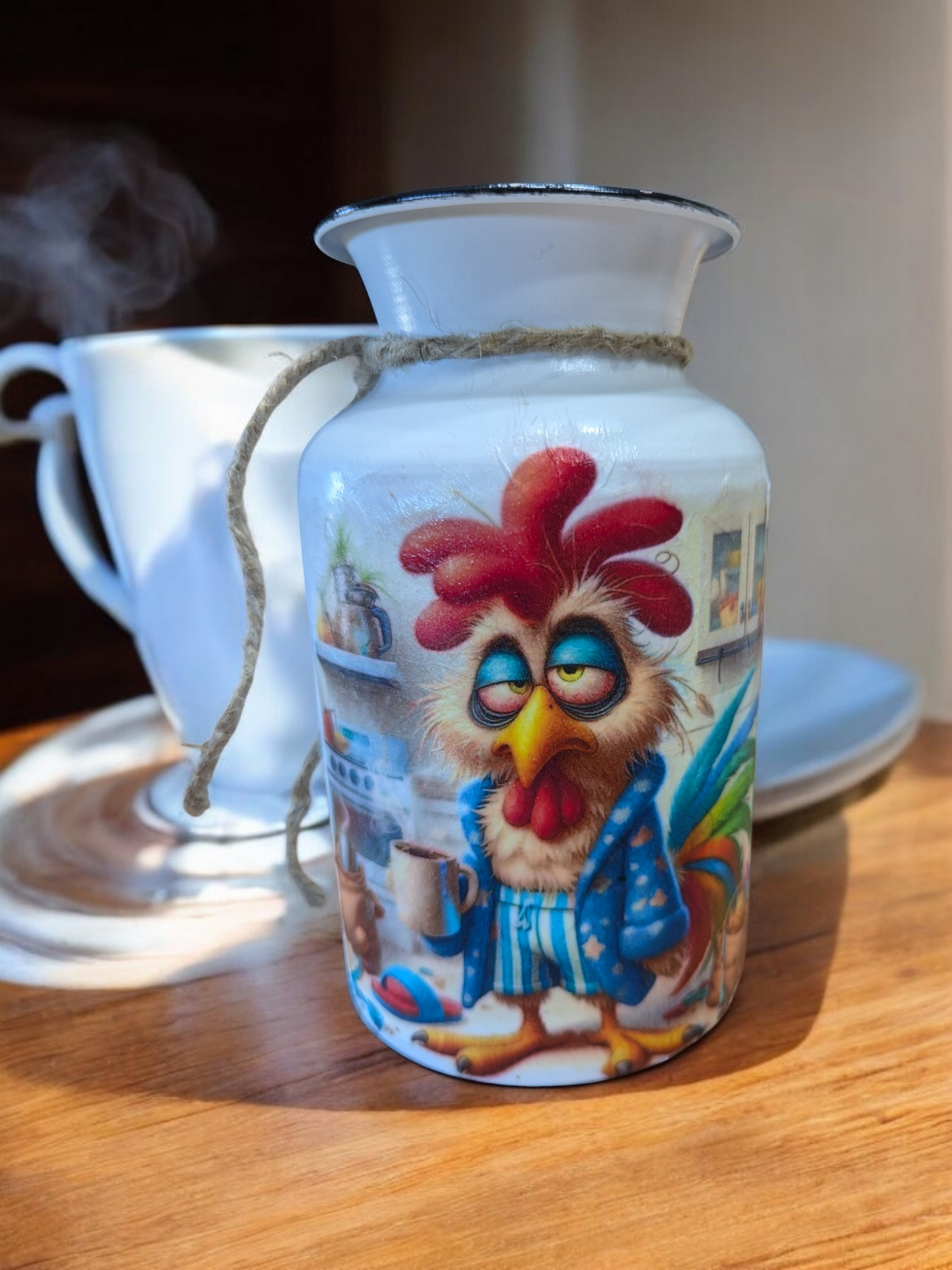 Morning Coffee Chicken Milk Jug Vase