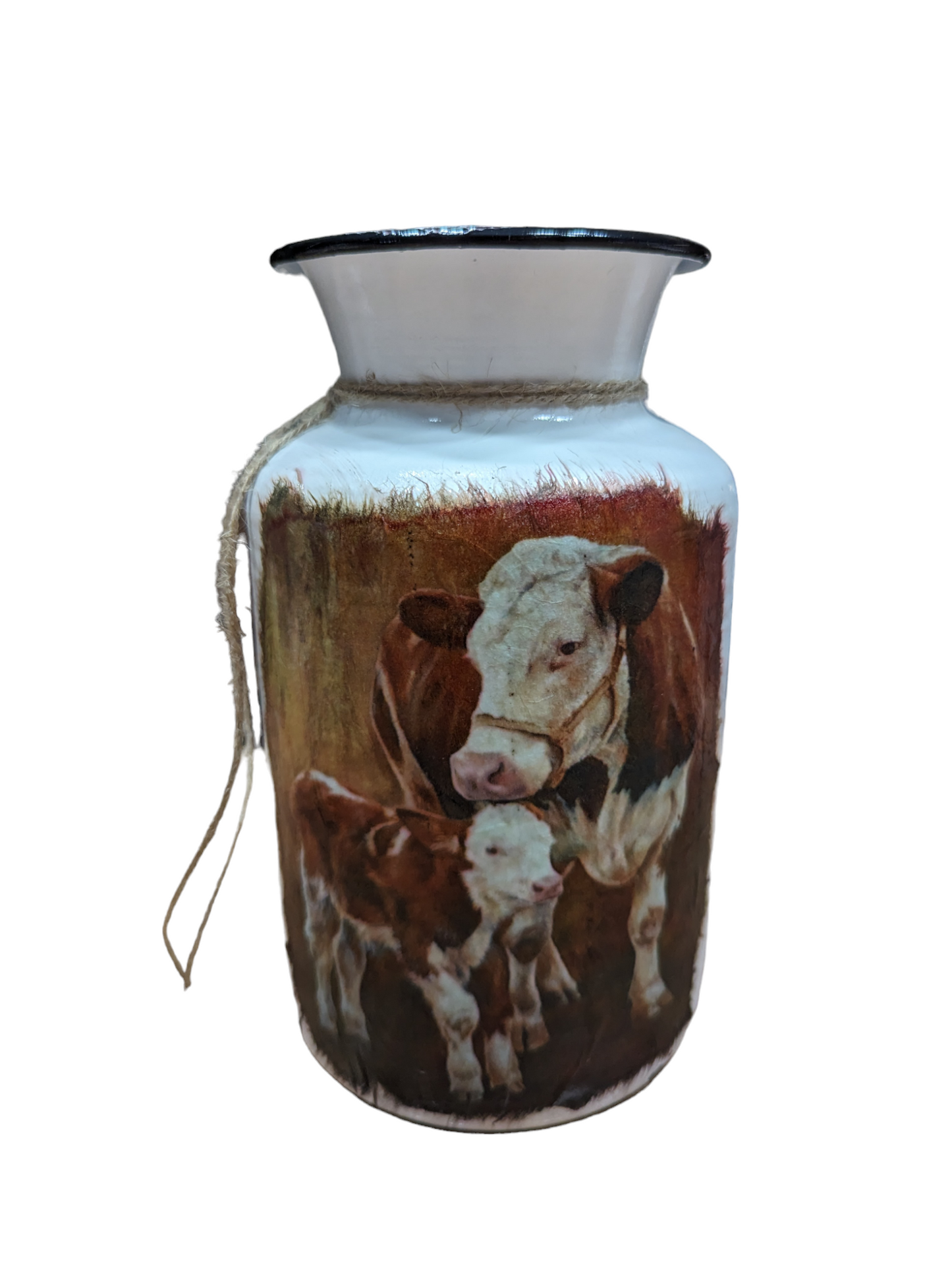 Hereford Cow and Calf Milk Jug Vase