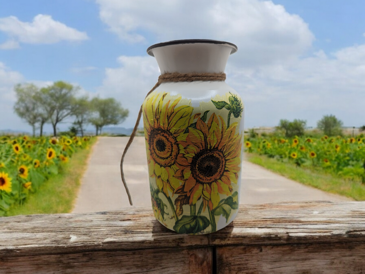 Double Sunflower Milk Jug Vase