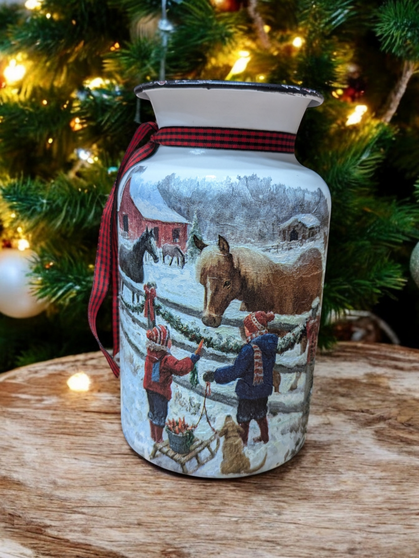 Children and Horses Milk Jug Vase