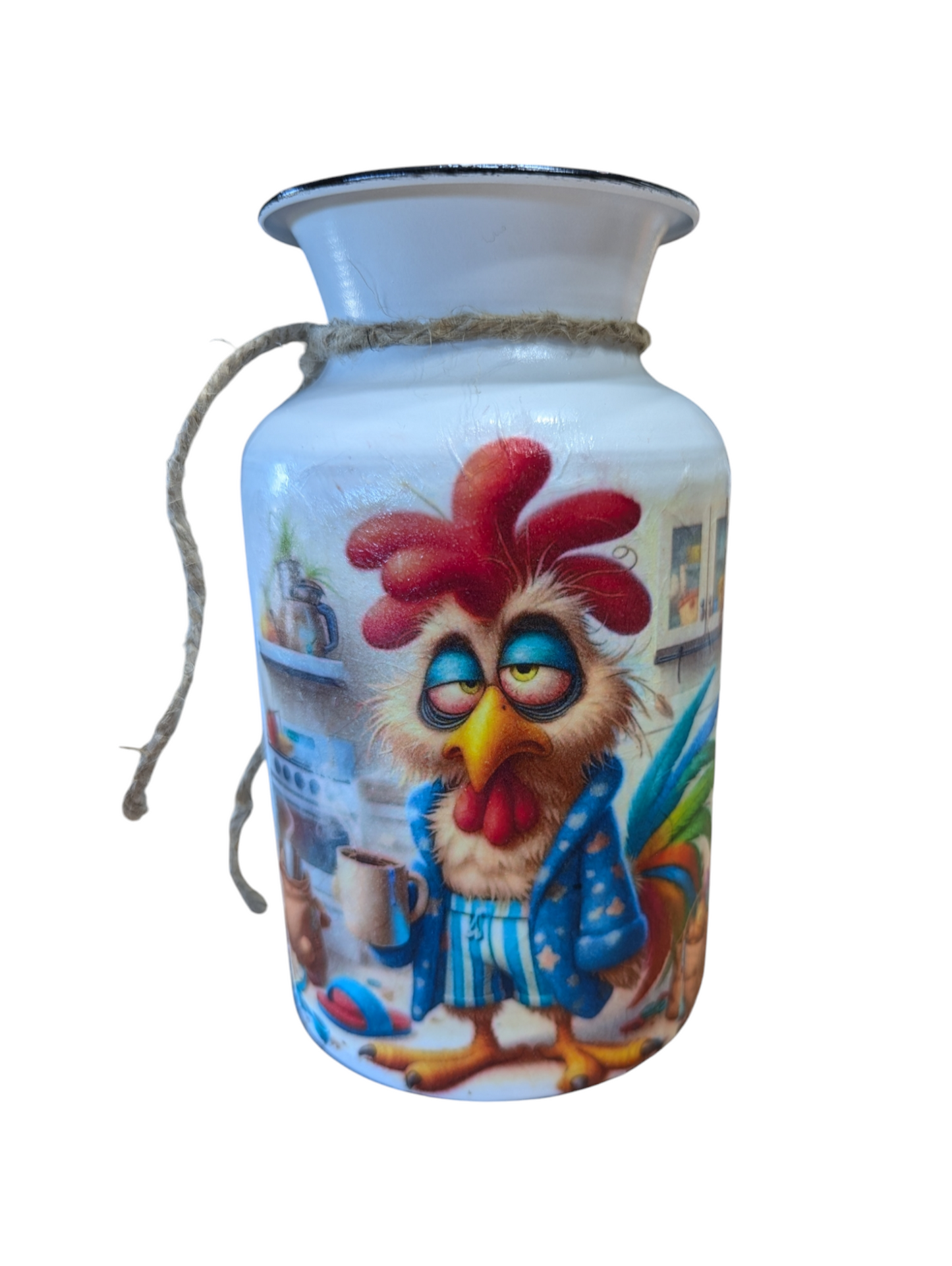 Morning Coffee Chicken Milk Jug Vase