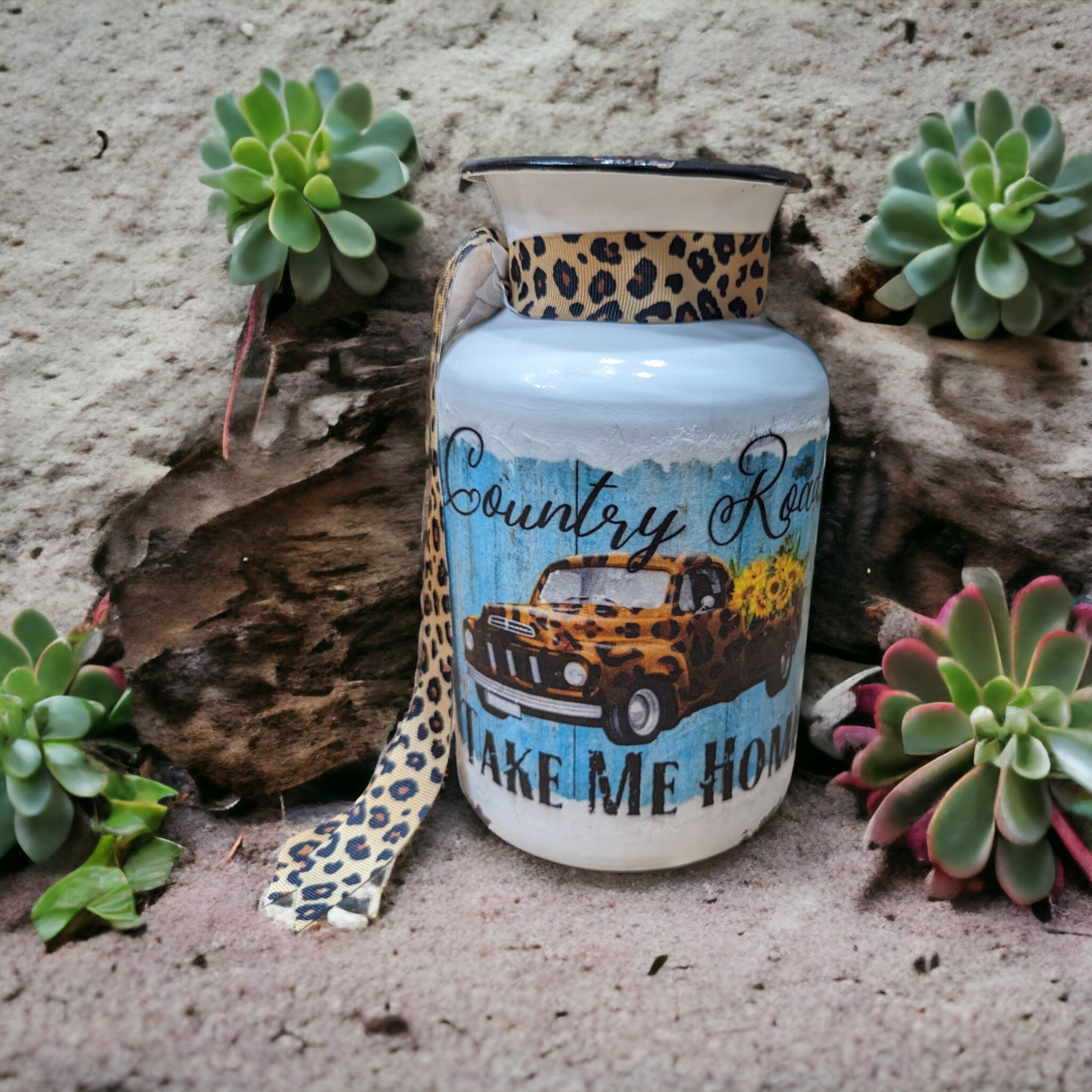 Country Roads Milk Jug Vase