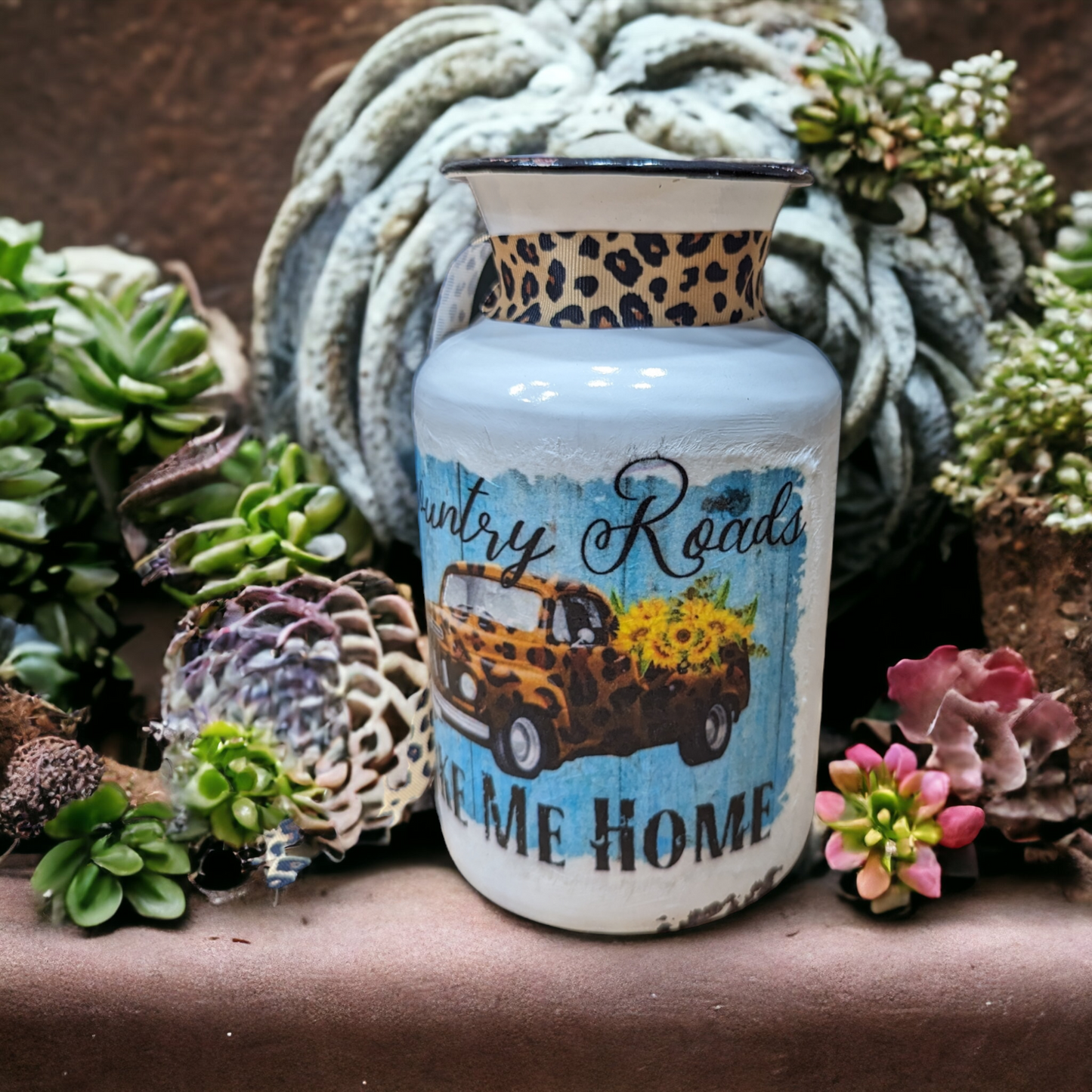 Country Roads Milk Jug Vase