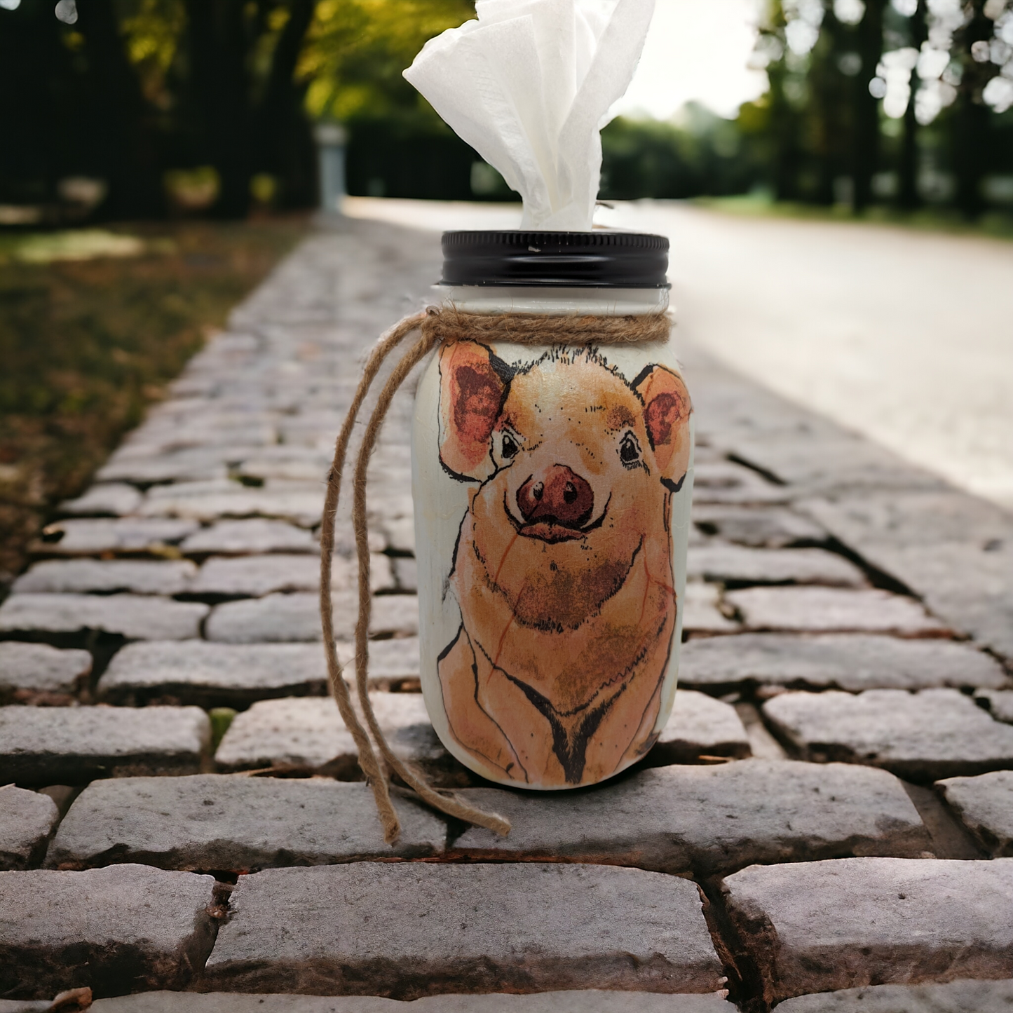 Wilbur the Pig Mason Jar