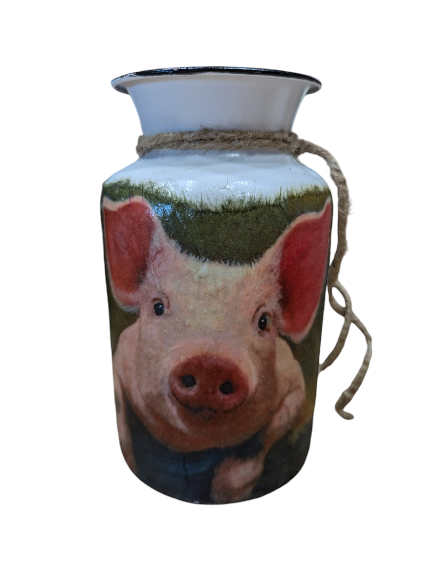 Happy Pig Milk Jug Vase